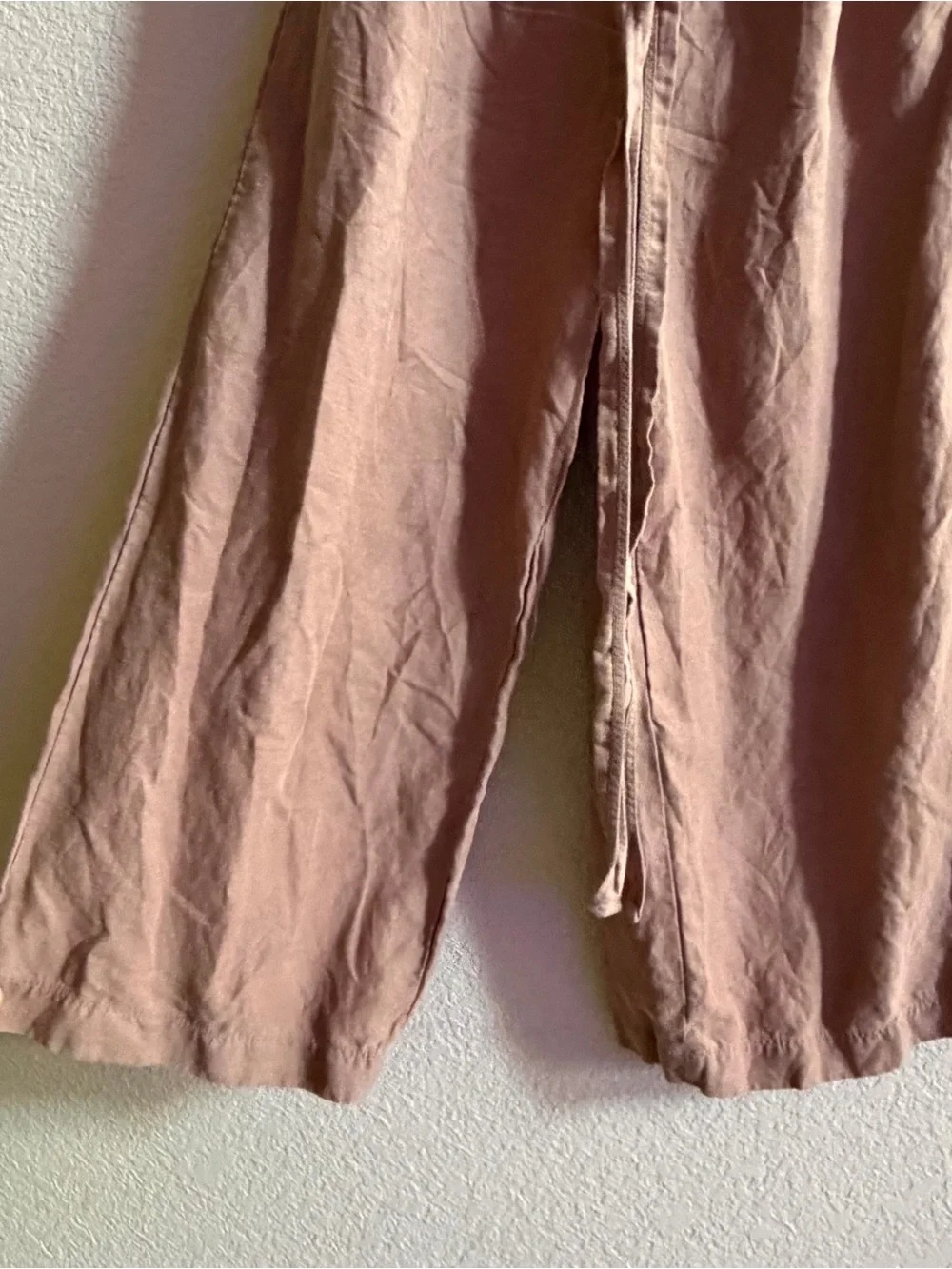 Wilfred Aritzia Women Size 0 Brax Linen Blend Jumpsuit Wrap Top Nutmeg Wide Leg